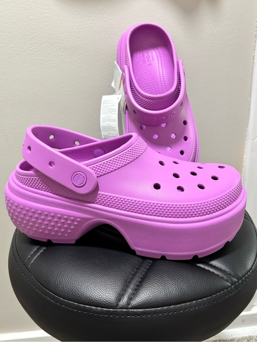 CROCS Stomp Platform Clogs Unisex Women's Sz 10 Men's Sz 8 Bubble Pink NWT No Bo